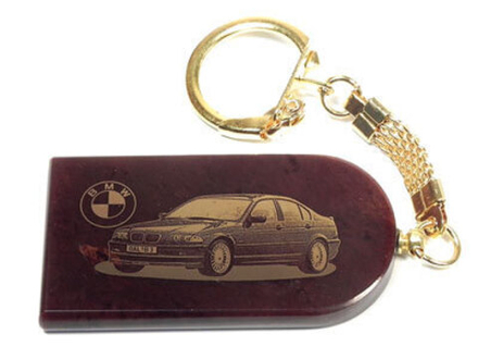 Авто-брелок "BMW" "БМВ" обсидиан