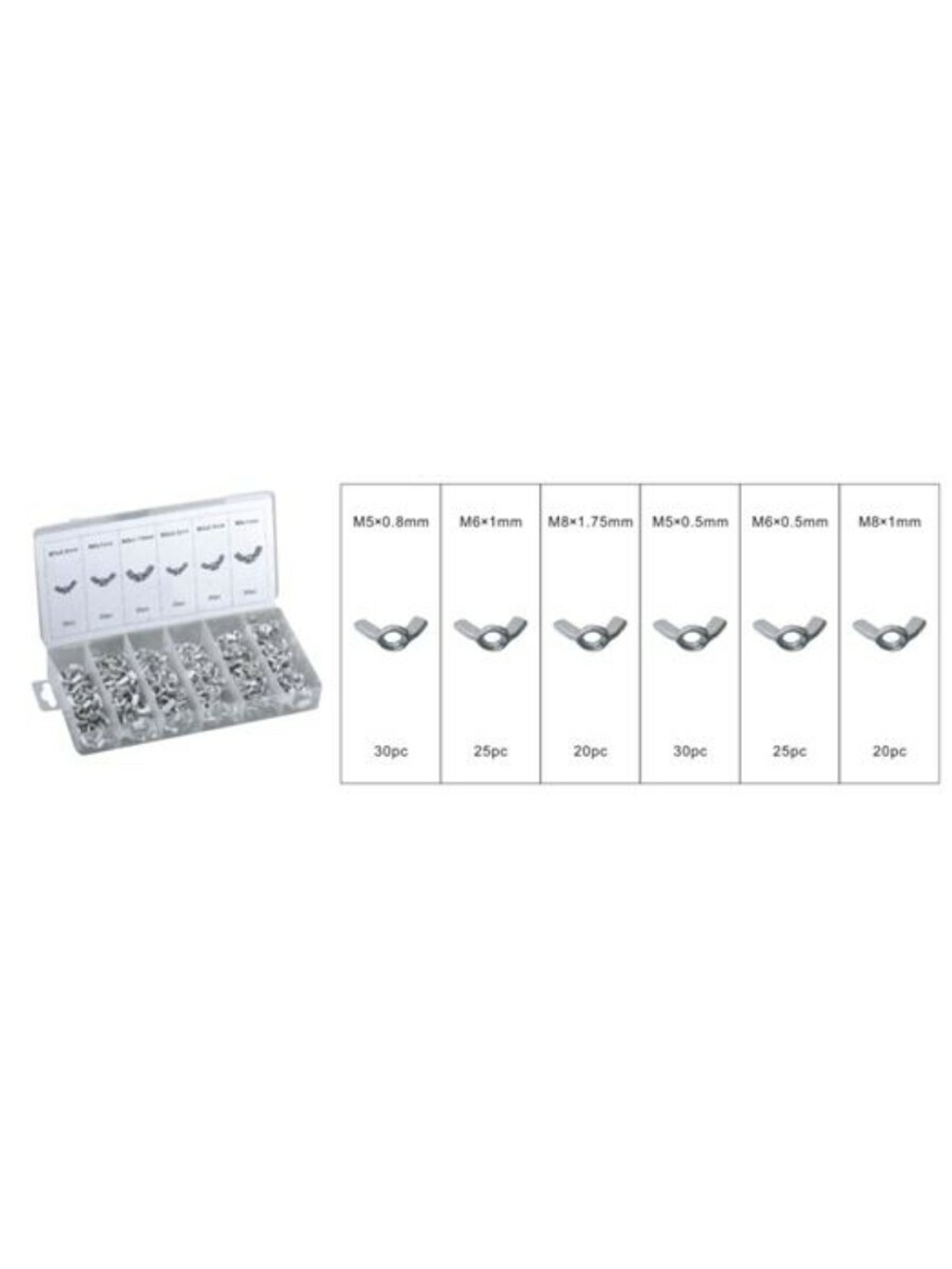 Гайки барашковые, 150пр. (М3, М4, М5, М6, М8, М10) Forsage F-843