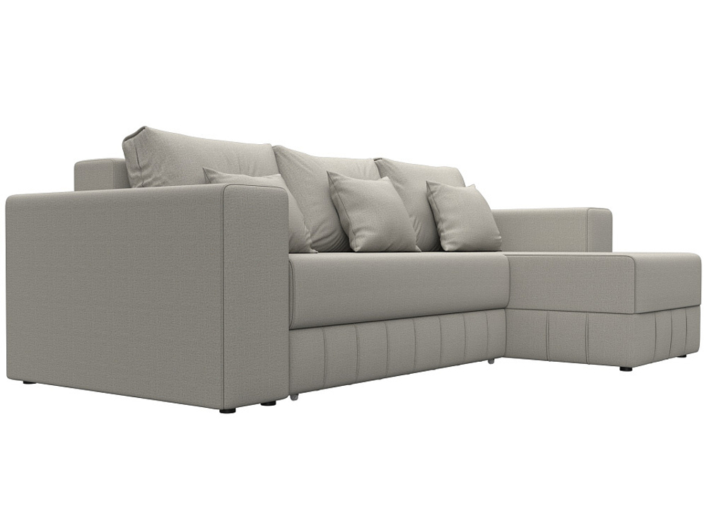 Диван угловой Лига-076 угол универсальный РОГОЖКА Амур 02 бежевый