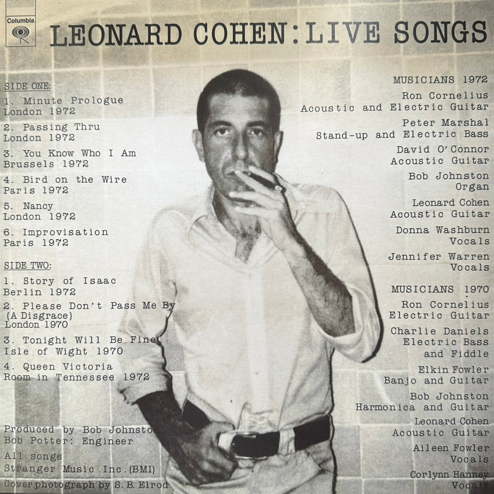 Leonard Cohen - Live Songs (Европа 2011г.)