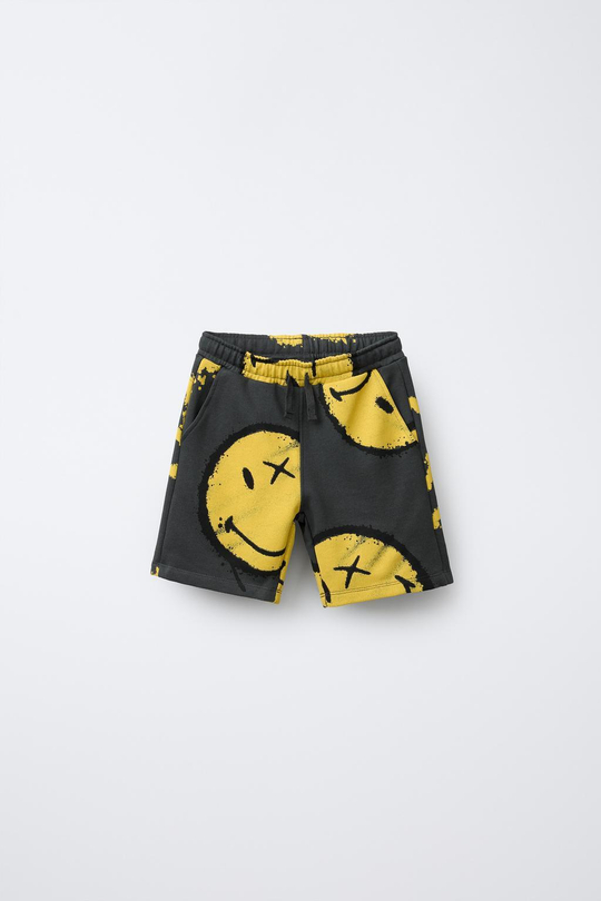 ZARA ШОРТЫ ИЗ ТКАНИ ФРЕНЧ ТЕРРИ SMILEYWORLD ®, АНТРАЦИТОВО-СЕРЫЙ