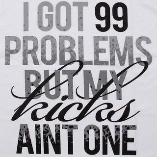 Футболка Sneaktip 99 Problems Splash белая с серым