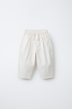 ZARA БРЮКИ В ПОЛОСКУ, ЭКРЮ