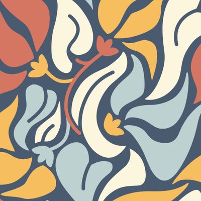 Листья и цветы. Модерн, ретро стиль