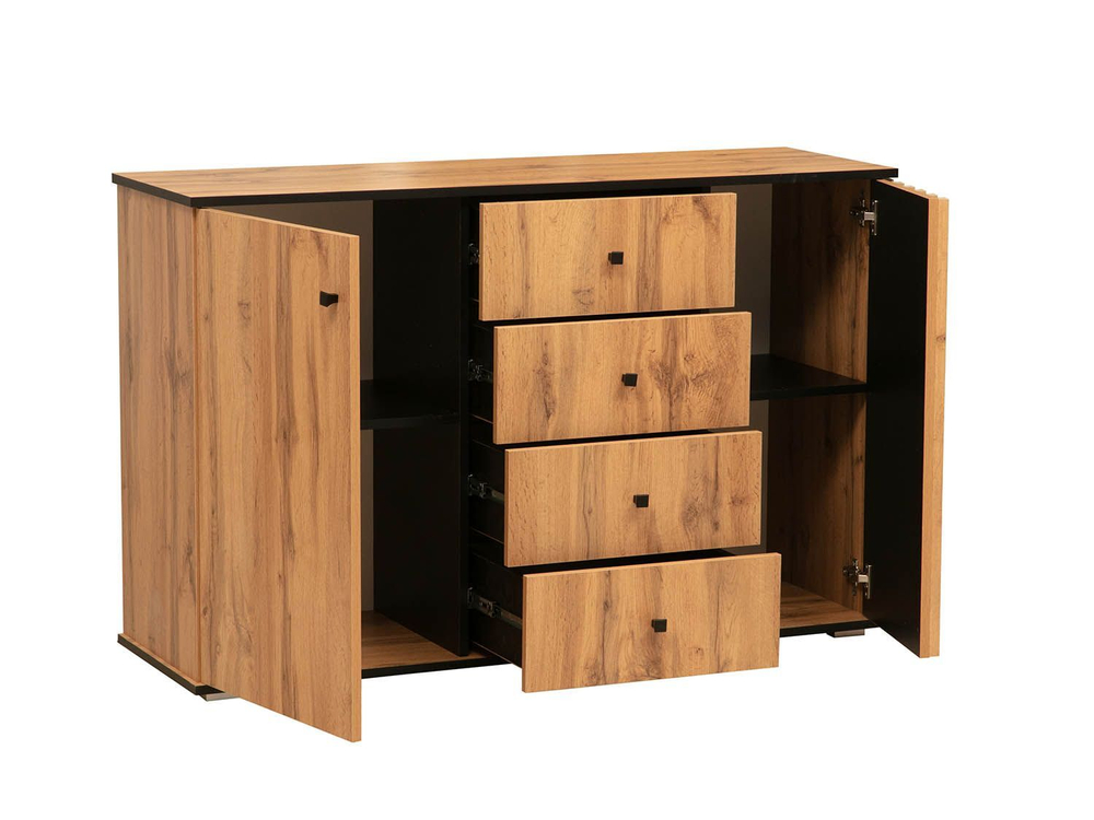 Модульная гостиная Либерти 1 (опора h20) Дуб вотан/Черный