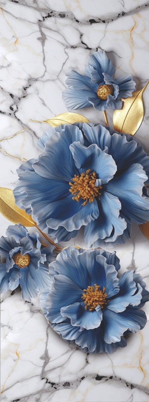 Панель ПВХ 3D Starline Голубые маки 2700х250 мм