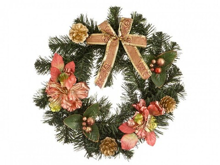 Венок новогодний 30см с бантами и шарами SYHHA-0322077