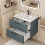 Тумба с раковиной для ванной Uperwood Foster New 60 см, подвесная, серый графит