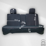 Универсальный чехол на весь салон из льна в черном цвете с красной нитью