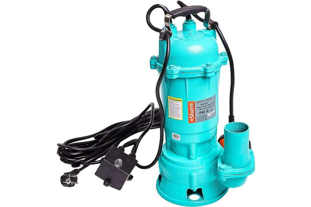 НАСОС ПОГРУЖНОЙ STURM! ДРЕНАЖ. (ФЕКАЛЬНЫЙ) 750ВТ 250Л/МИН НАПОР 9М НОЖ WP9775SW