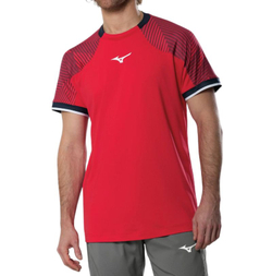 Мужская теннисная футболка Mizuno Stargazer Shadow Short-Sleeve - fiery red
