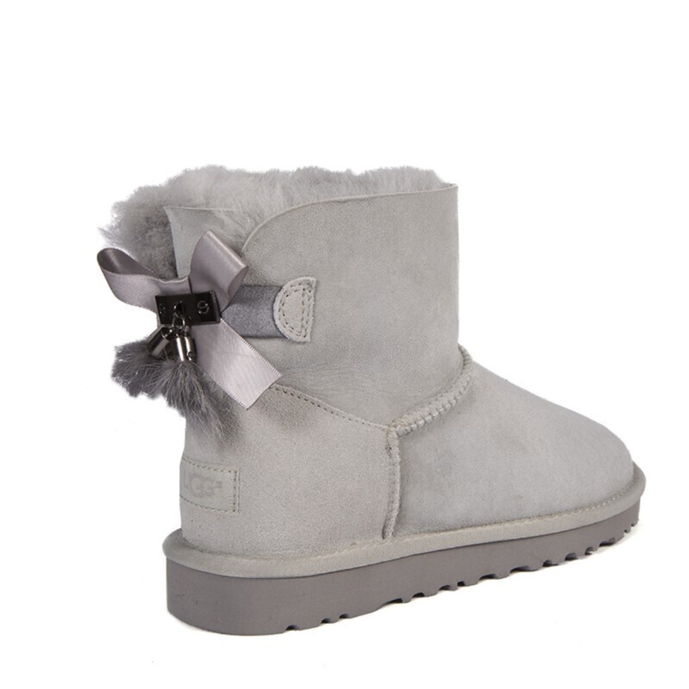 Угги Mini Bailey Bow Fur Brush Boot Grey Violet