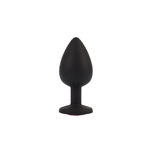 Черная анальная пробка с кристаллм Booty Fantasy Gem Plug L - 9,5 см. (Цвет: черный)