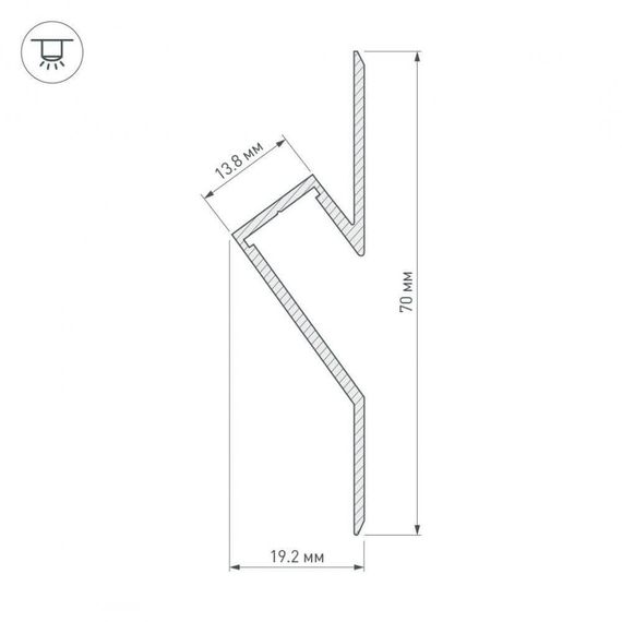 Профиль Arlight ARH-DECORE-S12-CAVE-F-2000 ANOD 023902