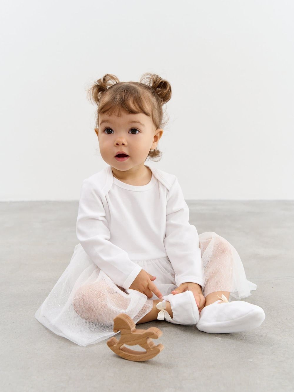 Пинетки атласные "Молоко" 0+