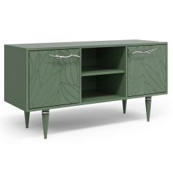 Тумба под ТВ Арт Колор leaves 117см Классик Сильвер Зеленый нефрит