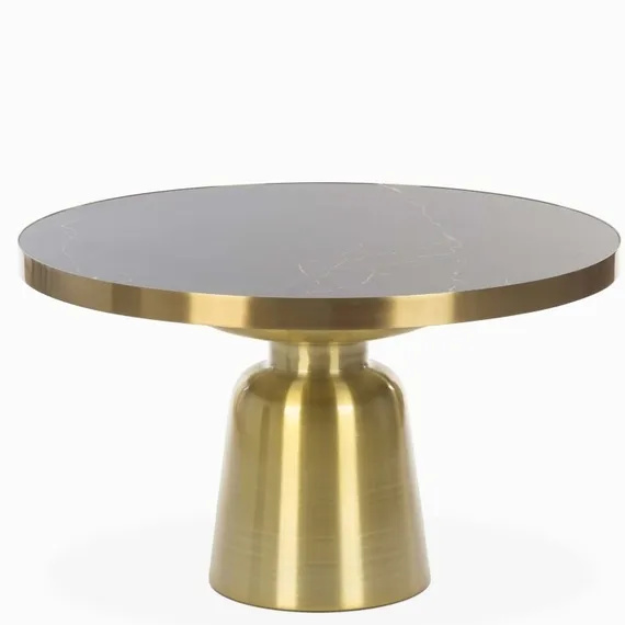 Кофейный стол Vaso Marable Ø80х44 см, черный мрамор, бронза