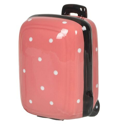 Копилка Чемодан в горошек, 8х6х12 см, керам, Y4-4976, в асс