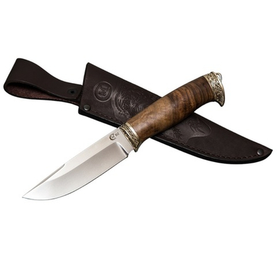 Нож кузница Семина Соболь, ст. D 2, литье, орех(кап)