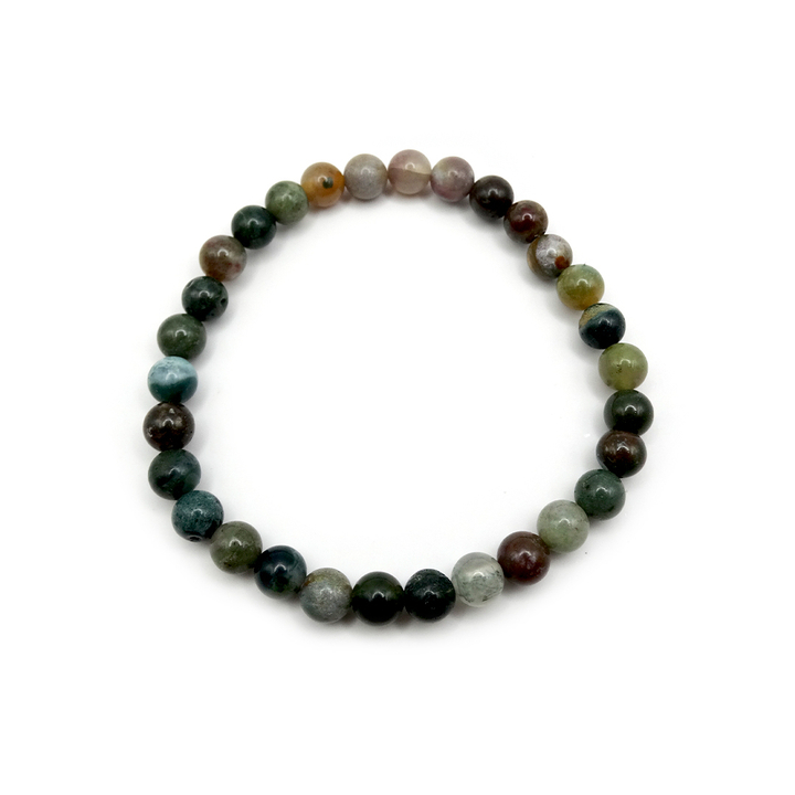 Браслет Яшма разноцветная (зеленый, коричневый) шар 6 мм
