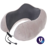 Подушка дорожная «TRIP - Fit», мемори-эффект, цвет светло-серый