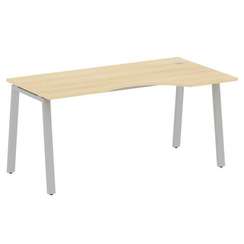 Metal System Стол криволинейный правый на А-образном м/к БА.СА-1 (R) Акация Лорка/Металл Серый 1600*