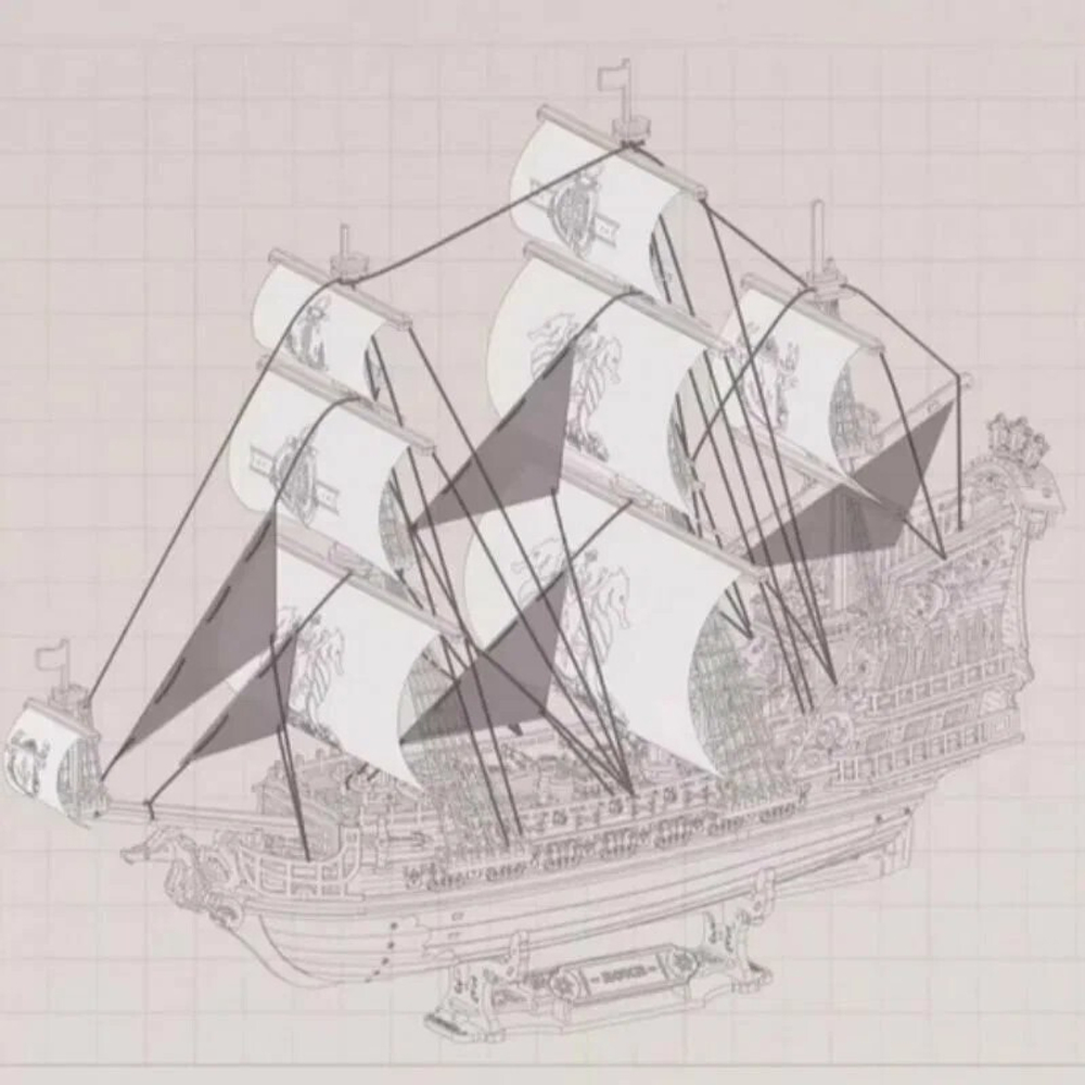 Деревянный конструктор Корабль Барк "Морской конек" MCB02 (ROKR)