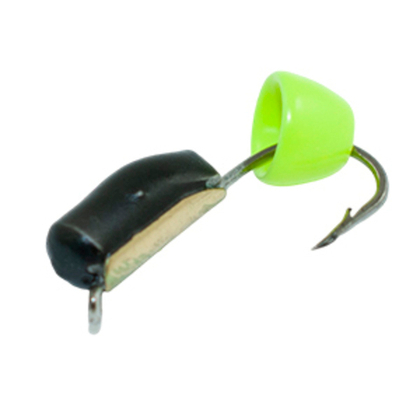 Мормышка Владимирская 599 "Гвоздик с латунным колокольчиком Chartreuse", с коронкой, 2мм, 0.5гр (15шт/уп)