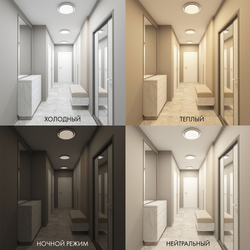 DK6515-WH Накладной светильник, LED, 40W, IP 20, 3000K - 6500K, белый, металл, полимер