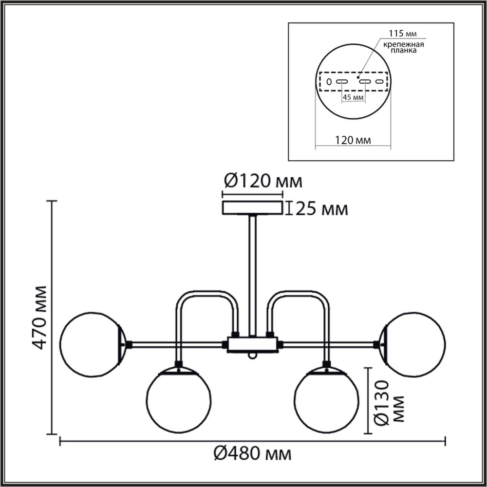 8375/12C LN Люстра потолочная E27 12*60W 220V MODERNI