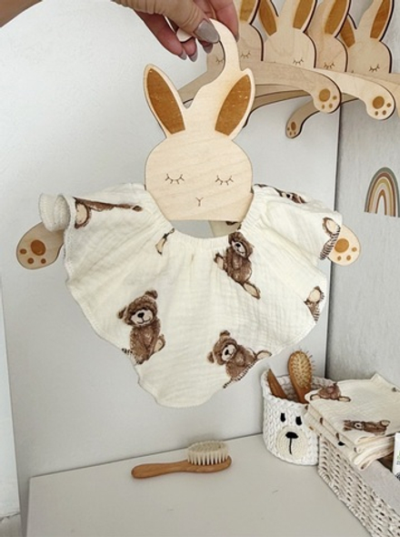 Муслиновый нагрудник Медвежата