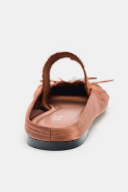 ZARA АТЛАСНЫЕ ТУФЛИ-МЮЛИ, ЧЕРЕПИЧНО-КОРИЧНЕВЫЙ