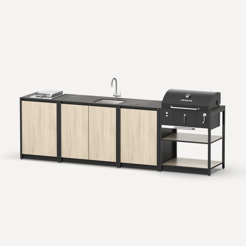 Мангальный комплекс Lounge M-108SB, 2.9 м, дуб сонома/черный мрамор Мангальный комплекс Lounge M-108SB, 2.9 м, дуб сонома/черный мрамор