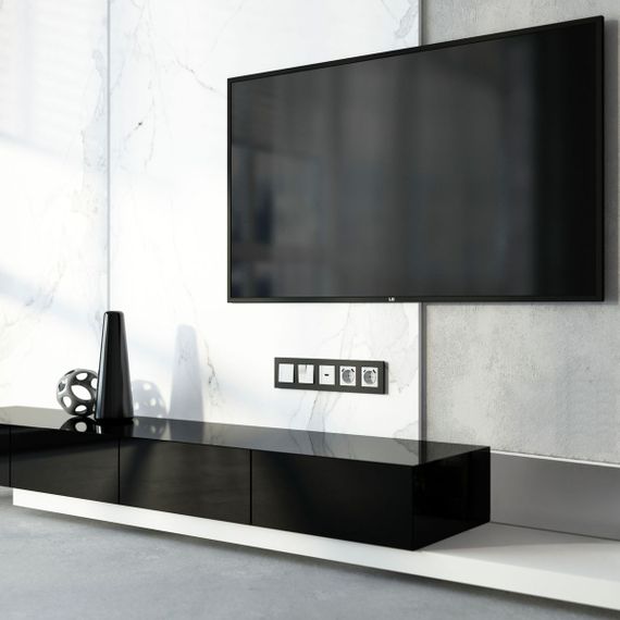 Рамка Werkel Slab на 5 постов черный софт W0052908 4690389207907