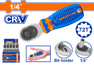 Ключ-трещотка 1/4" 110 мм (20/80) WADFOW WRW2J14