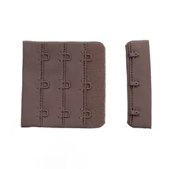 Застежка с крючками кофе 3 ряда, 57*55 мм