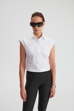 Рубашка белая без рукавов