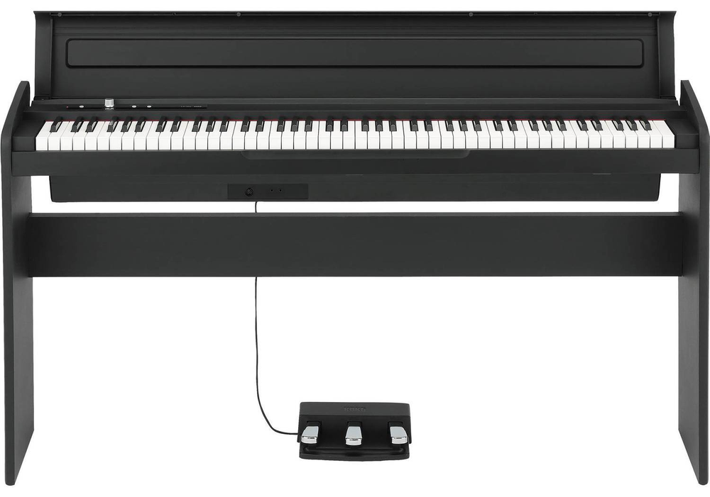 KORG LP-180-BK цифровое пианино. 88 клавиш, 10 тембров, тройная педаль, стойка в комплекте, цвет черный. Размеры: 1365 мм х 274 мм х 781 мм. Вес: 23,3 кг.