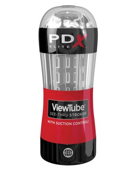 Прозрачный мастурбатор в тубе PDX Elite ViewTube See-Thru Stroker