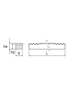 Рейка зубчатая прямозубая 15x15 L 500 мм M 1 CR26050 ISKRA