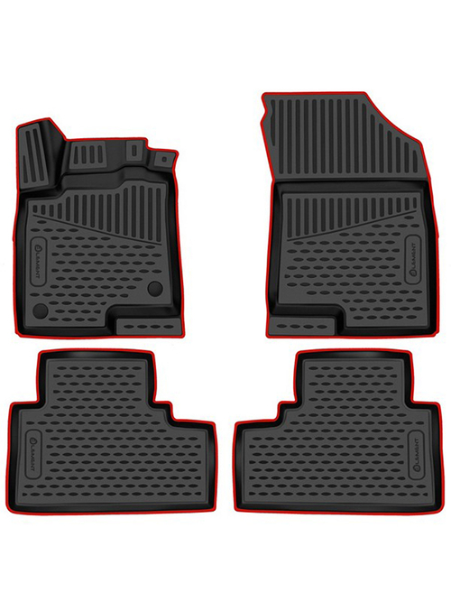 Коврики в салон для HAVAL Jolion 2021-, 2WD, 4шт. (красный кант, полиуретан) KANT.ELEM3DAN0015210K.RD