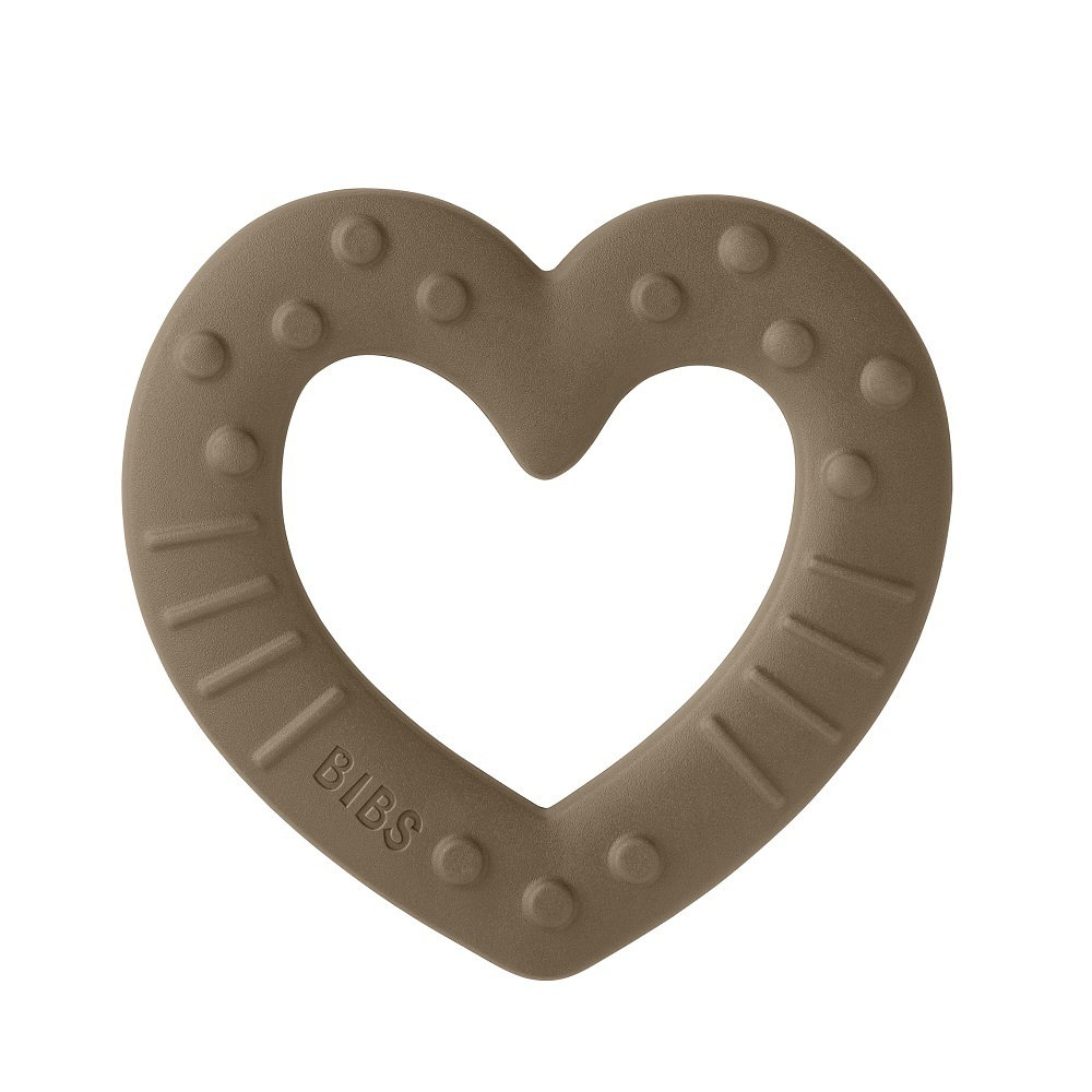 Силиконовый прорезыватель BIBS Baby Heart - Dark Oak