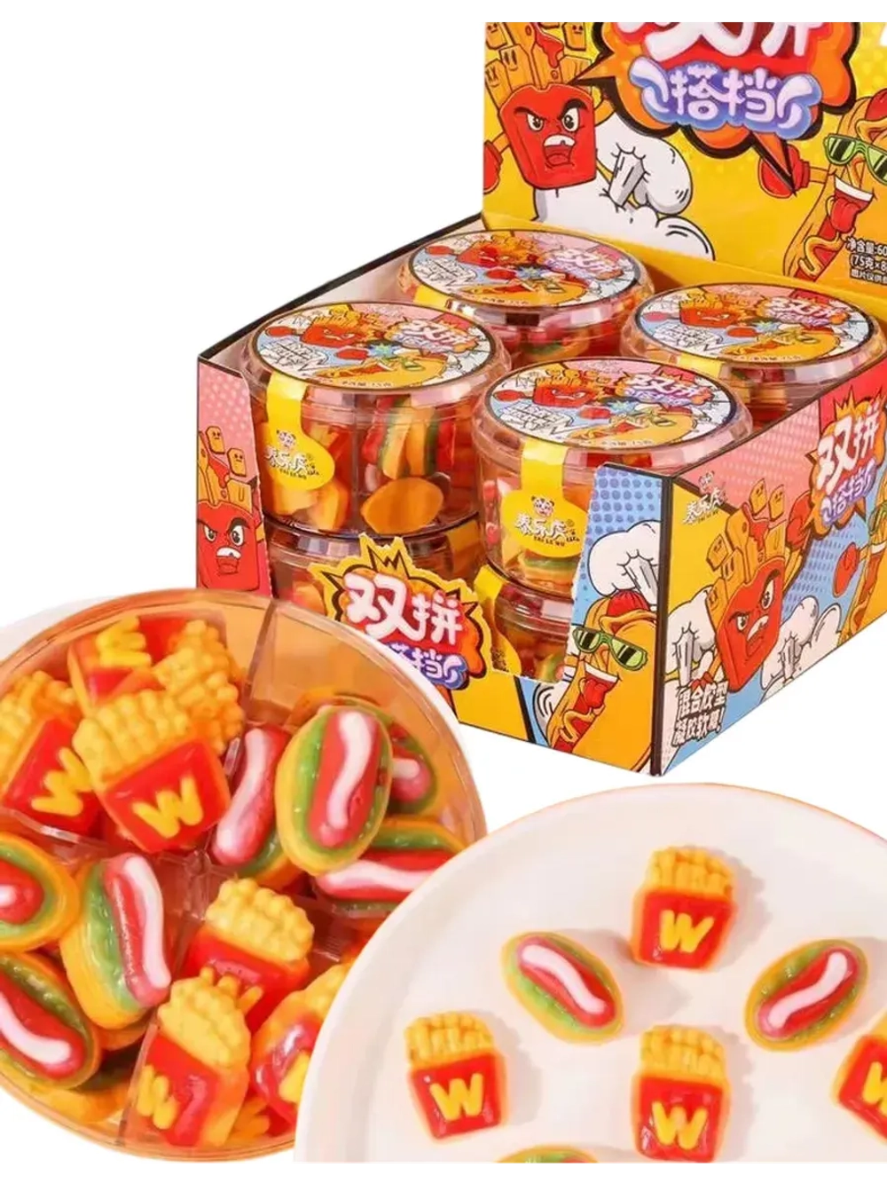 Жевательный мармелад Хот-дог и картофель Фри 75 г * 8 шт