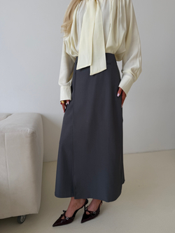 Юбка карандаш с запахом серый