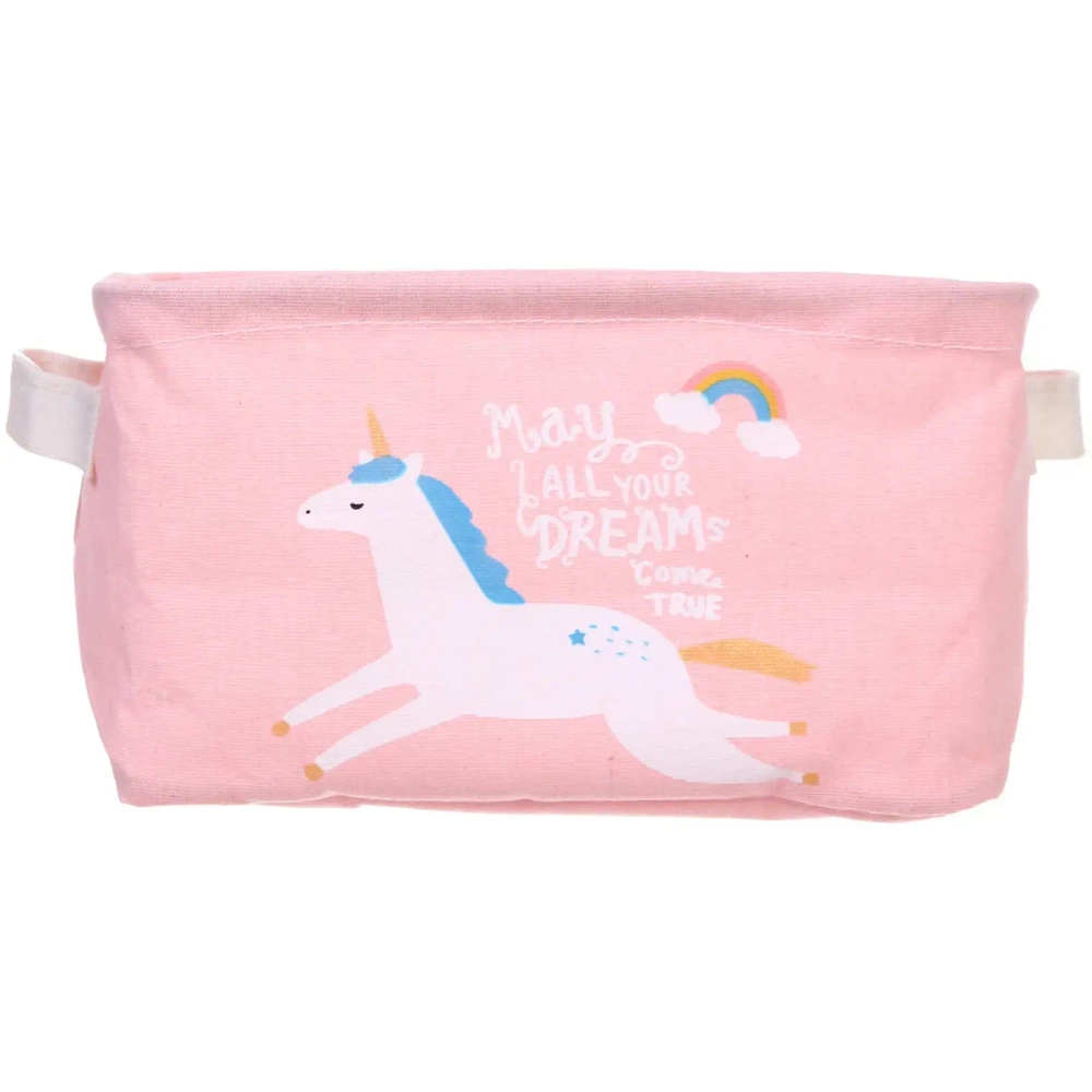 Корзина для хранения с ручками «ФРАТТИ БУМ», принт единорожка, 23*16*12см (лейбл Селфи)