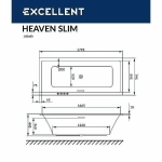 Ванна акриловая Excellent Heaven Slim WAEX.HEV18WHS 180x80 белая