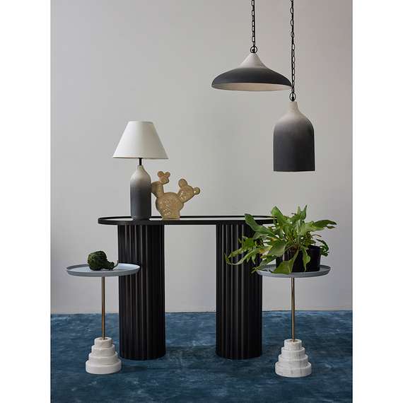 Столик кофейный Sustainable Collection, Ø38х53 см, серый, белый мрамор