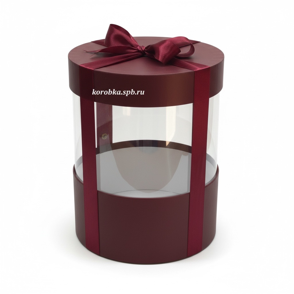 Коробка аквариум 16 см Цвет :Бордовый .
