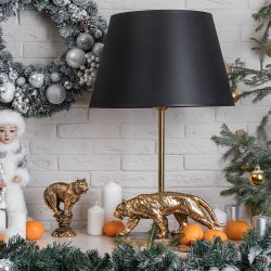 Настольная лампа Тигр Бронза с абажуром Сити - 2