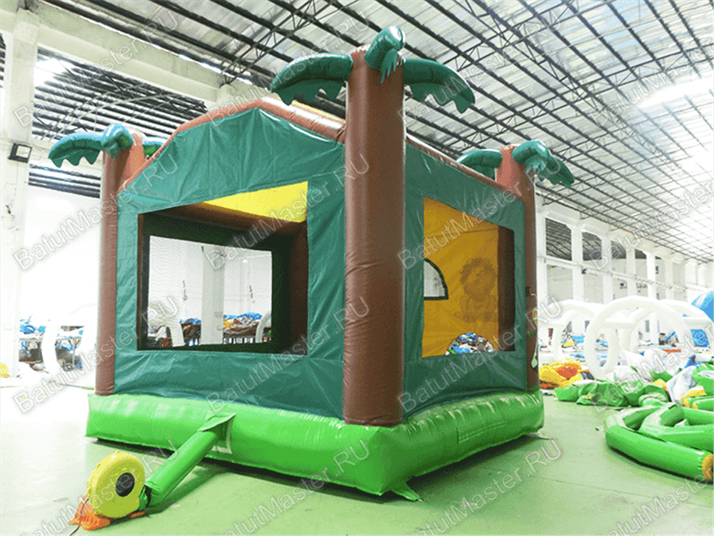 Коммерческий надувной батут "Джунгли" с крышей